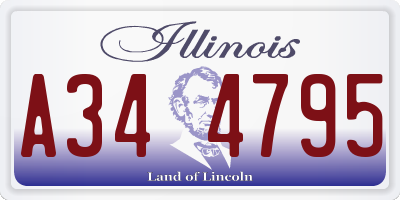 IL license plate A344795