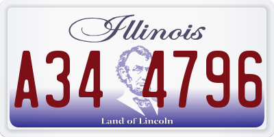 IL license plate A344796