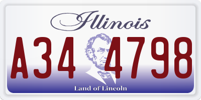 IL license plate A344798