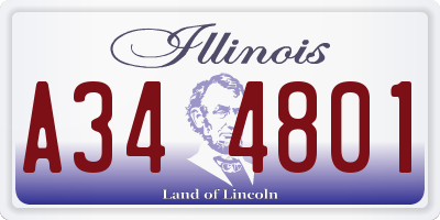 IL license plate A344801