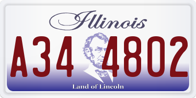 IL license plate A344802