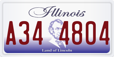 IL license plate A344804