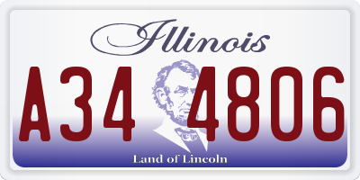 IL license plate A344806