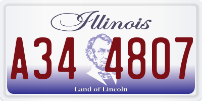 IL license plate A344807