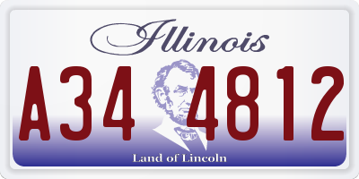 IL license plate A344812