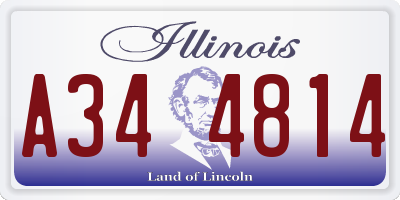 IL license plate A344814