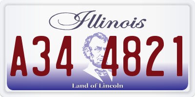IL license plate A344821