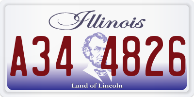 IL license plate A344826