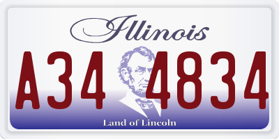 IL license plate A344834