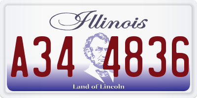 IL license plate A344836