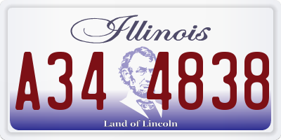 IL license plate A344838