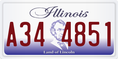 IL license plate A344851