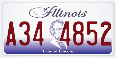 IL license plate A344852