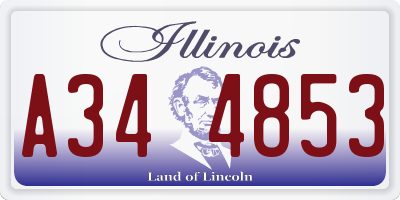 IL license plate A344853