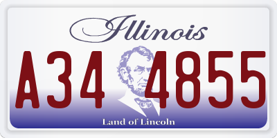 IL license plate A344855