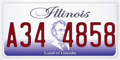 IL license plate A344858