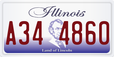 IL license plate A344860