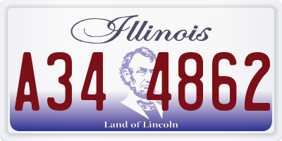 IL license plate A344862