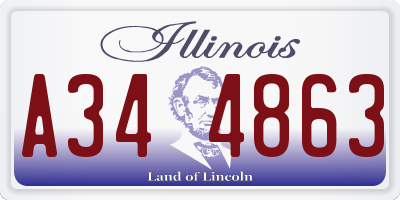IL license plate A344863