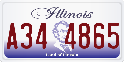 IL license plate A344865