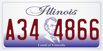 IL license plate A344866