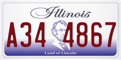 IL license plate A344867