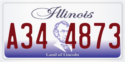 IL license plate A344873