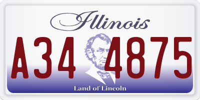 IL license plate A344875