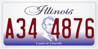 IL license plate A344876