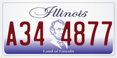 IL license plate A344877