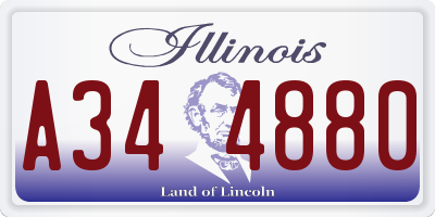 IL license plate A344880
