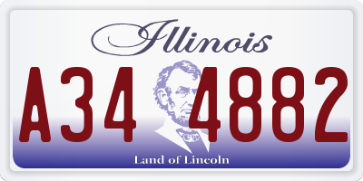 IL license plate A344882