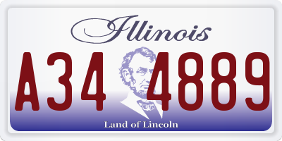 IL license plate A344889