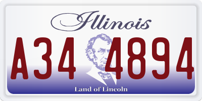 IL license plate A344894