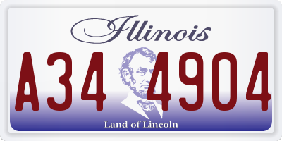 IL license plate A344904