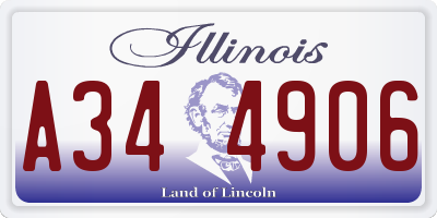IL license plate A344906