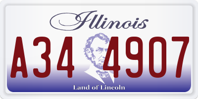IL license plate A344907