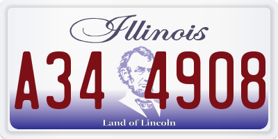 IL license plate A344908