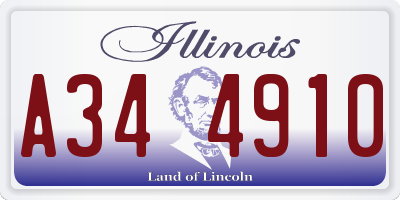 IL license plate A344910