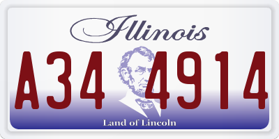 IL license plate A344914