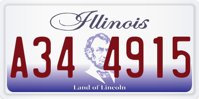 IL license plate A344915