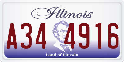 IL license plate A344916