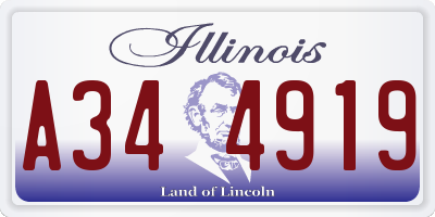 IL license plate A344919