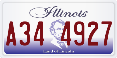 IL license plate A344927