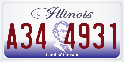 IL license plate A344931