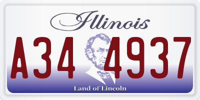 IL license plate A344937