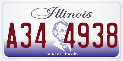 IL license plate A344938