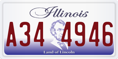 IL license plate A344946