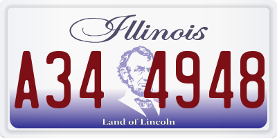 IL license plate A344948