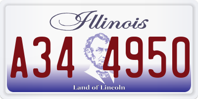IL license plate A344950